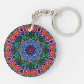 Porte-clés Cyan et Sapphire Kaleidoscope Mandala Porte - clé (Dos)