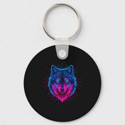 Porte-clés Cyber Wolf For Animal Lovers And Birthday And Birt (Recto)