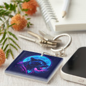 Porte-clés Cyberpunk Neon Black Panther (Devant Droit)