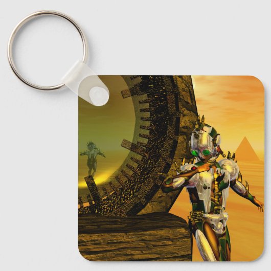 Porte-clés CYBORG TITAN DANS LE DÉSERT DE L'HYPERION Science- (Recto)