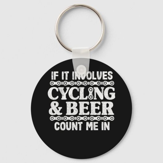 Porte-clés Cycling Beer Drinking Biking Funny Cyclist (Recto)