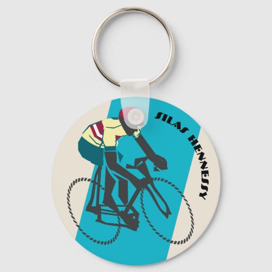 Porte-clés Cycliste (bleu) (Recto)
