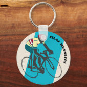 Porte-clés Cycliste (bleu) (Recto)