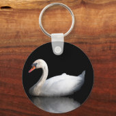 Porte-clés Cygne blanc sur noir (Recto)