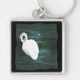Porte-clés Cygne sur l'étang