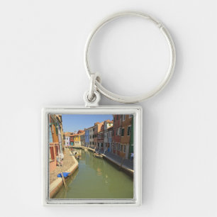 Porte-clés Cygnes dans un canal, île de Burano, Venise, Itali