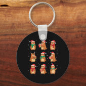 Porte-clés Cypybaras Noël Santa Hat drôle Cypybara Lover (Recto)