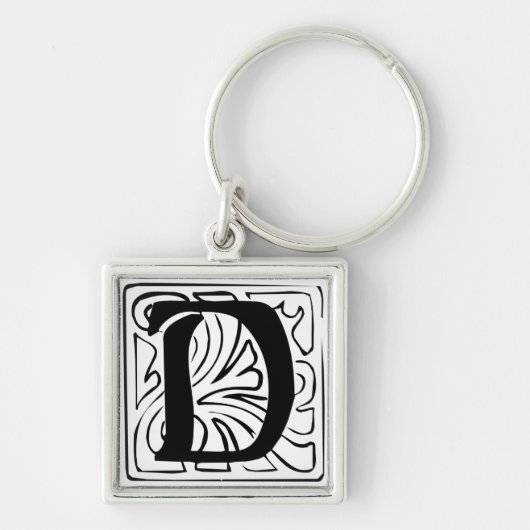Porte-clés D Monogramm schwarz weiß Schlüsselanhänger (Devant)