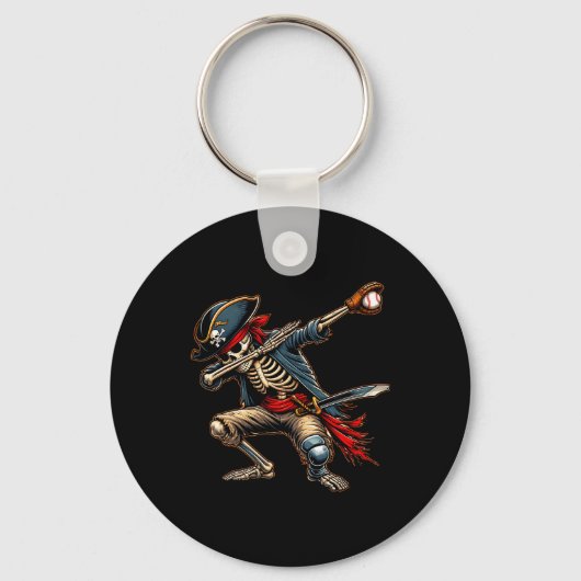 Porte-clés Dab Skeleton Dabbing Skeleton Pirate Baseball (Recto)