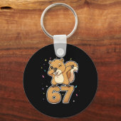 Porte-clés Dabbing 67 Squirrel 67 Funny Six Seven Gen Z Slang (Recto)