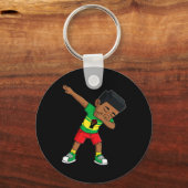 Porte-clés Dabbing Black King Junetten Brown Skin Boys Kids (Recto)