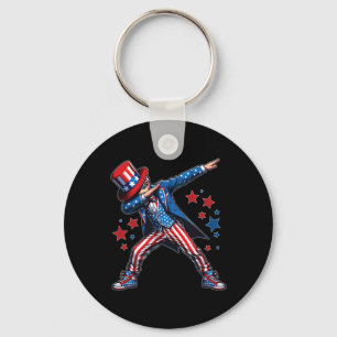 Porte-clés Dabbing Boy 4 juillet Drapeau américain Boys Kid