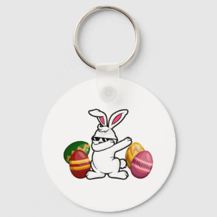 Porte-clés Dabbing Bunny Bunny de Pâques Joyeux Pâques