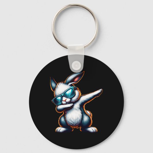 Porte-clés Dabbing Bunny Funny Bunny de Pâques (Recto)