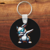 Porte-clés Dabbing Bunny Funny Bunny de Pâques (Recto)