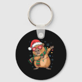 Porte-clés Dabbing Capybara Christmas Santa Hat Funny Holiday (Recto)