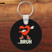 Porte-clés Dabbing Heart Sungles ...bruh Meme Funny Valentine (Recto)