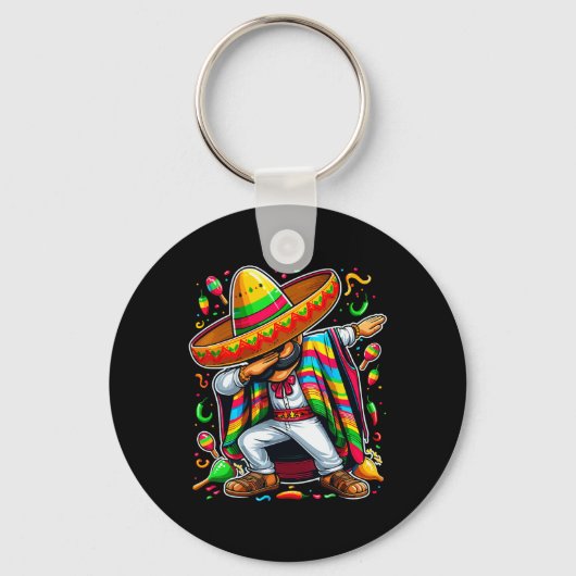 Porte-clés Dabbing Mexican Poncho Cinco De Mayo (Recto)
