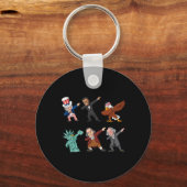 Porte-clés Dabbing Oncle Sam Et Amis 4 juillet Garçons Gir (Verso)