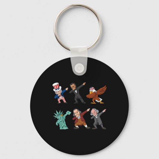 Porte-clés Dabbing Oncle Sam Et Amis 4 juillet Garçons Gir (Verso)