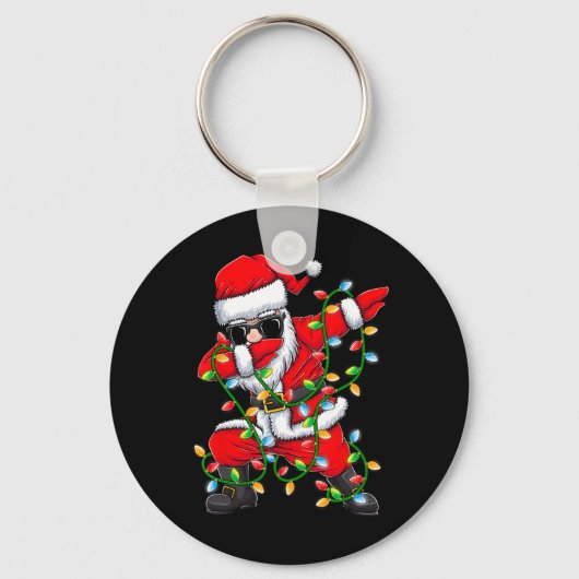 Porte-clés Dabbing Père Noël Xmas Lumières Filles Garçons Enf (Recto)