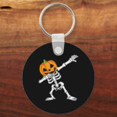 Porte-clés Dabbing Skeleton Citrouille Head Fun Halloween Dab (Recto)