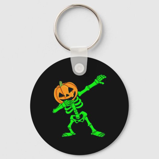 Porte-clés Dabbing Skeleton Citrouille Head Halloween Dab (Recto)