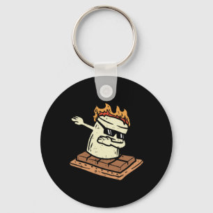 Porte-clés Dabbing Smore Marshmallow Mignon Danse Dab Camping