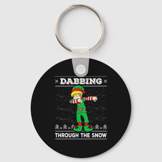 Porte-clés Dabbing Through The Snow Elf Dab Ugly Christmas Sw (Recto)