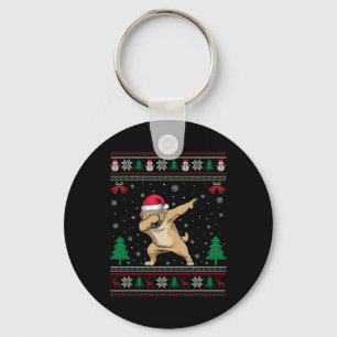 Porte-clés Dabbing Tibétain Mastiff Chien Santa Hat Garçons F