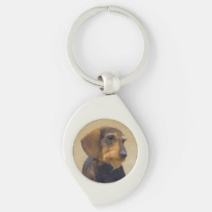 Porte-clés Dachshund (À poils durs) Peinture Chien Art origin