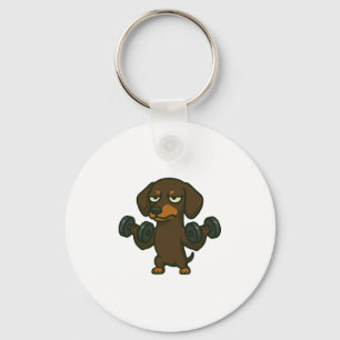 Porte-clés Dachshund avec bitume de remise en forme biceps ww