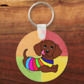 Porte-clés Dachshund Cartoon 1 mosaïque (Recto)