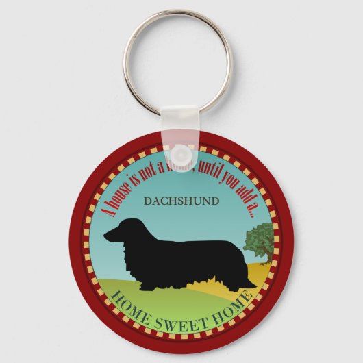 Porte-clés Dachshund [Cheveux longs] (Recto)