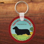 Porte-clés Dachshund [Cheveux longs] (Recto)