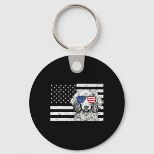 Porte-clés Dachshund chien saucisse 4 juillet drapeau américa