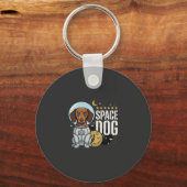 Porte-clés Dachshund Chien Spatial Astronaute Vecteur (Recto)