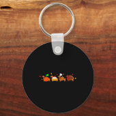 Porte-clés Dachshund Dog Pumpkin E Turkey Thanksgiving (Recto)