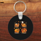 Porte-clés Dachshund Dog Pumpkin E Turkey Thanksgiving Men Wo (Recto)