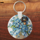 Porte-clés Dachshund et Forget-Me-Nots (Recto)