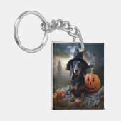 Porte-clés Dachshund Halloween effroi (Devant gauche)