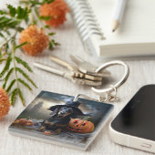 Porte-clés Dachshund Halloween effroi (Devant Droit)