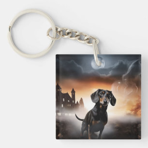 Porte-clés Dachshund Halloween Épouvantable