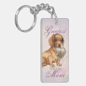 Porte-clés Dachshund Heart Maman (Devant gauche)