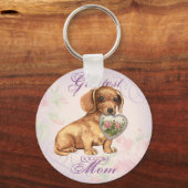 Porte-clés Dachshund Heart Maman (Recto)