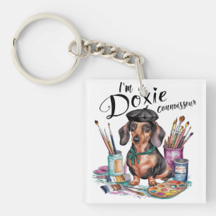 Porte-clés Dachshund Je suis un Doxie Connoisseur