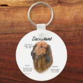 Porte-clés Dachshund (longhair) Conception de l'histoire (Recto)