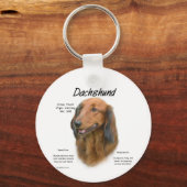 Porte-clés Dachshund (longhair) Conception de l'histoire (Recto)