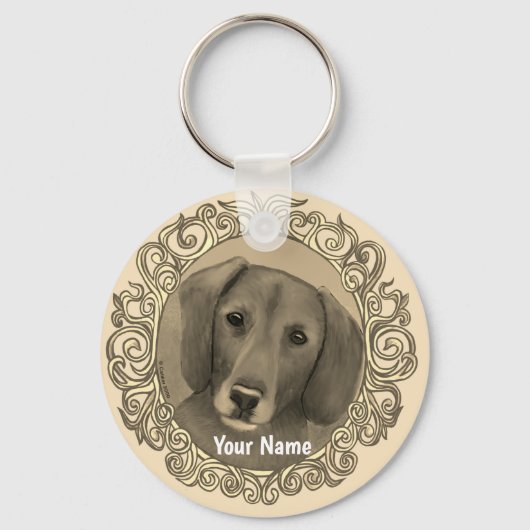 Porte-clés Dachshund Orné  (Recto)