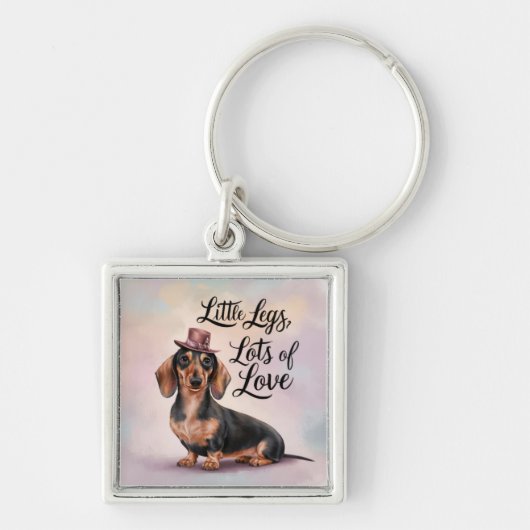 Porte-clés Dachshund Petits Jambes Beaucoup d'amour (Devant)